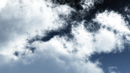 White clouds in blue sky 3d rendering