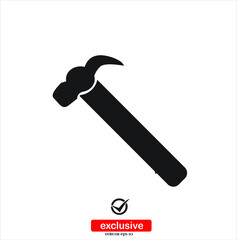 hammer icon.Flat design style vector illustration for graphic and web design.