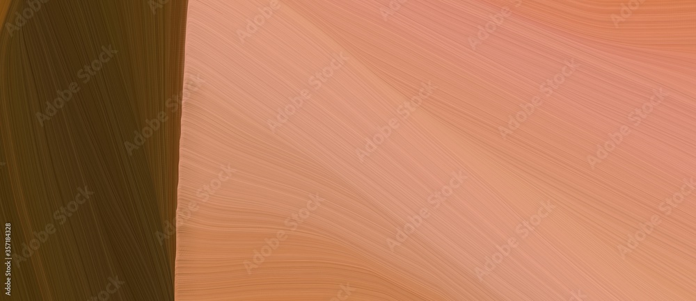Poster beautiful wild curved speed lines background or backdrop with dark salmon, chocolate and brown color