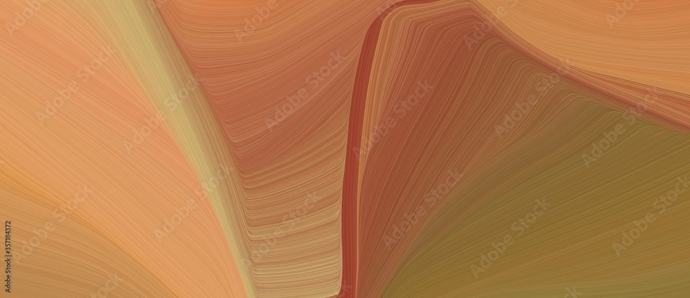 Poster chaotic curved speed lines background or backdrop with sienna, sandy brown and dark salmon colors. c