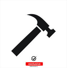 hammer icon.Flat design style vector illustration for graphic and web design.