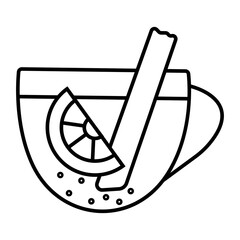 Lemon tea linear icon vector