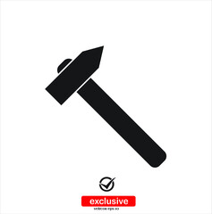 hammer icon.Flat design style vector illustration for graphic and web design.