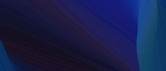 beautiful wild curved speed lines background or backdrop with very dark blue, midnight blue and black colors. can be used as banner background
