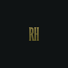 Creative modern elegant trendy unique artistic RH HR H R initial based letter icon logo.