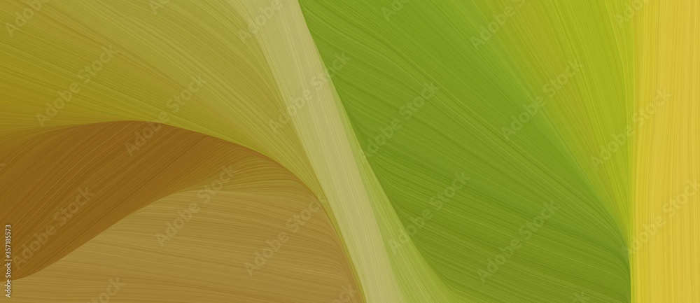 Poster beautiful dynamic curved speed lines background or backdrop with olive drab, brown and golden rod colors. can be used as card background