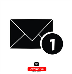 Mail icon.Flat design style vector illustration for graphic and web design.