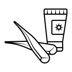 Aloe vera plant vector product