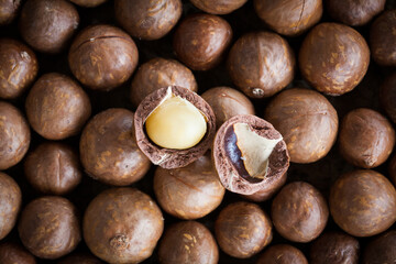 Organic Macadamia Bean Background