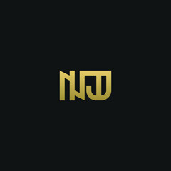 Creative modern elegant trendy unique artistic NJ JN J N initial based letter icon logo.