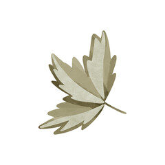 Cute kawaii green strawberry leaf. Textural watercolor digital art. Print for greeting card, wedding, sticker, packaging, wrapping paper, textile, menu, poster, fabric