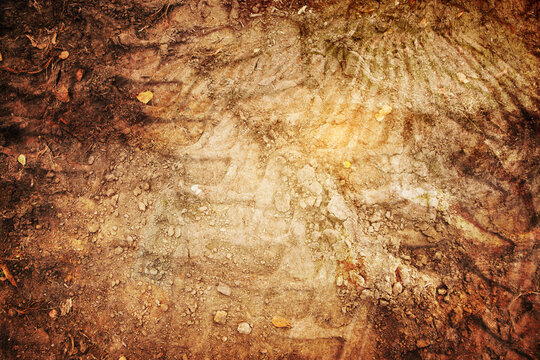 Nature element Earth, abstract background texture in ocher and brown, for themes like soil, ground, climate warming and earth, copy space