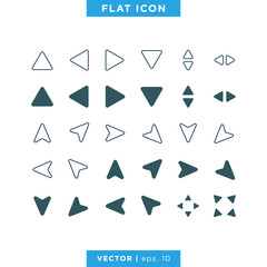 Set of arrow icon vector design template. Editable stroke