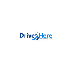 Creative modern drive way transportation sign vector logo design template logotype