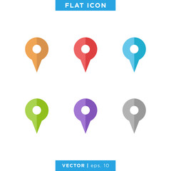 Map pin icon design template. Vector eps 10.