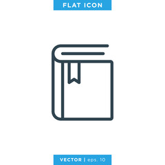 Book icon vector design template. Editable stroke