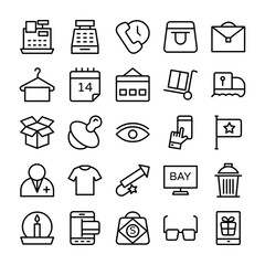 
Shopping and E Commerce Vector Icons Set 
