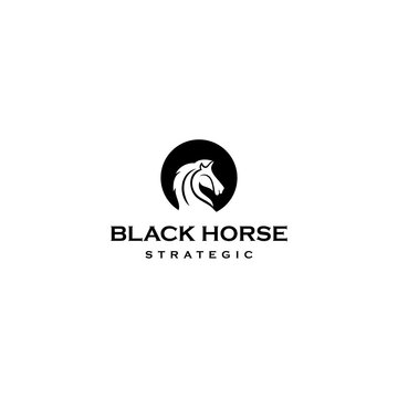 Simple Elegance horse Vector linear icons and logo design 