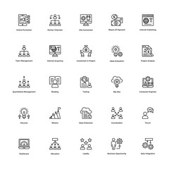 Business and Finance Line Vector Icons Set 18