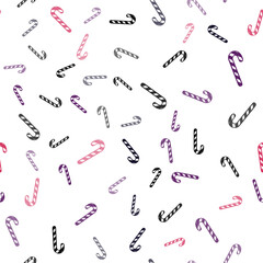 Light Pink, Red vector seamless layout with christmas sweet desserts.