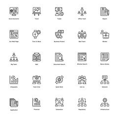 Business and Finance Line Vector Icons Set 20