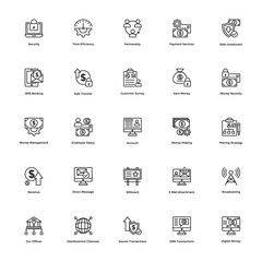 Business and Finance Line Vector Icons Set 22