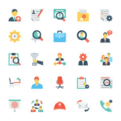 
Human Resources and Management Colored Vector Icons 4
