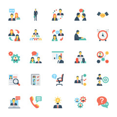 
Human Resources and Management Colored Vector Icons 6
