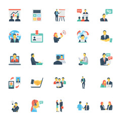Fototapeta na wymiarHuman Resources and Management Colored Vector Icons 7 