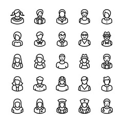 Avatars Line Vector Icons 4