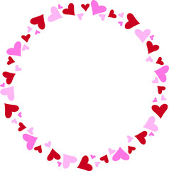 Hearts circular wreath with blank centre. Vector illustration