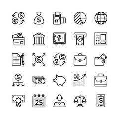 Banking and Finance Outline Vector Icons 5