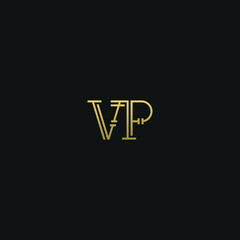 Creative modern elegant trendy unique artistic VP PV V P initial based letter icon logo.