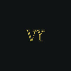 Creative modern elegant trendy unique artistic color VY YV Y V initial based letter icon logo.