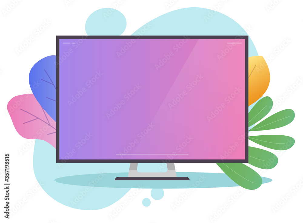 Poster desktop computer screen colorful blank empty for copy space text presentation or modern pc color mon