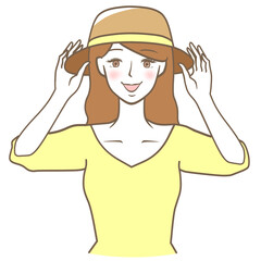 帽子をかぶった女性 日焼け対策