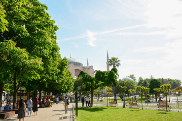 Fototapeta na wymiar Great historical building Hagia Sophia ,Istanbul, Turkey