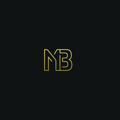Creative modern elegant trendy unique artistic black and white color MB BM B M initial based letter icon logo.