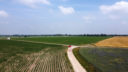 Getreidfelder von oben aufgenommen Luftaufnahmen