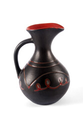 Georgian wine jug on white background