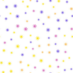 Light Blue, Red vector seamless cover with beautiful snowflakes.