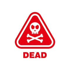 Vector of Red Triangle Dead Warning Sign Template