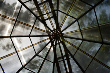 internal view of the translucent roof of the gazebo