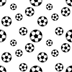 Naklejka premium Sports balls vector seamless pattern. Vector soccer background 
