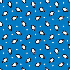seamless pattern with penguins. penguin vector background