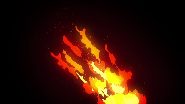 Cartoon Fire HD. 2D Cartoon FX Element. Glow effect. Fire Explosion 2d Animation