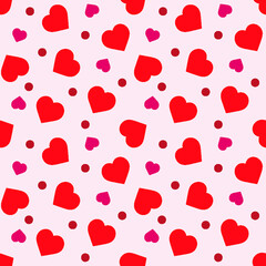 Seamless pattern with hearts. vector wallpaper, background textures. Valentines Day 