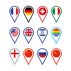 vector image of flags of different countries