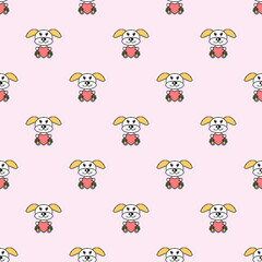Obraz premium Seamless pattern with dogs. Vector background for kids