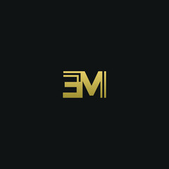 Creative modern elegant trendy unique artistic EM ME M E initial based letter icon logo.